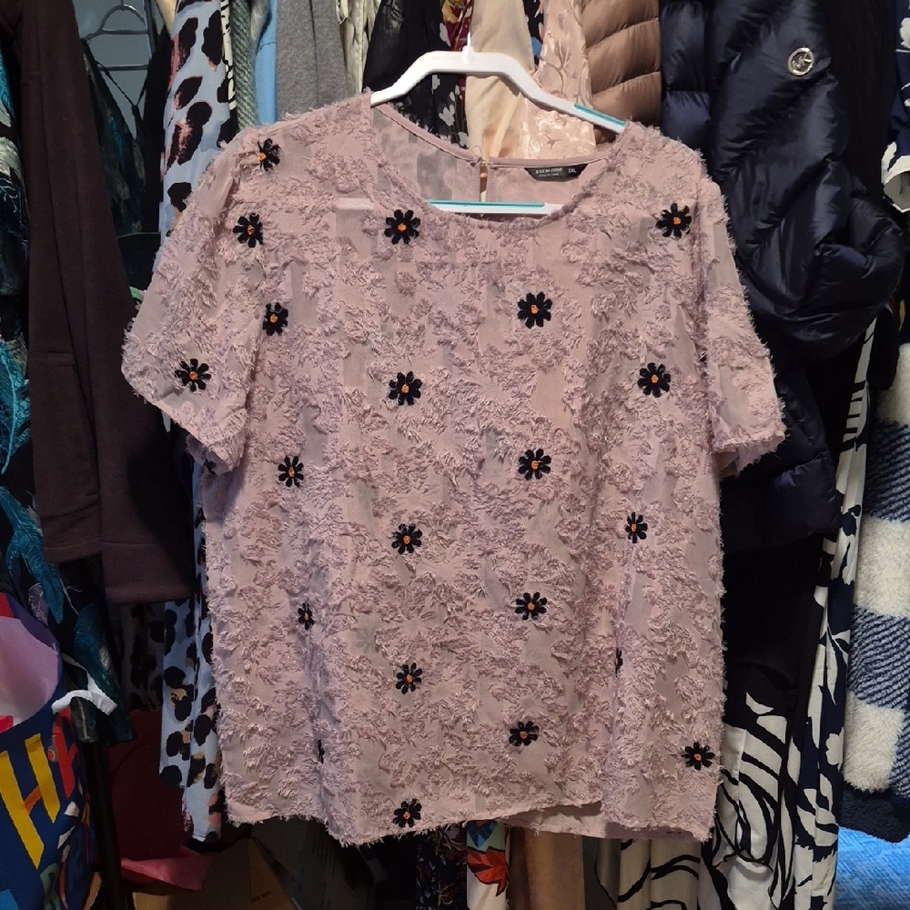 SHEIN Floral Lace Blouse - Lavender